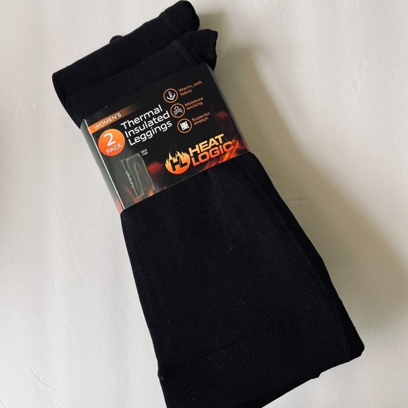HEAT LOGIC Women's Thermal Insulated Leggings 2 Pack NWT - Picture 3 of 5